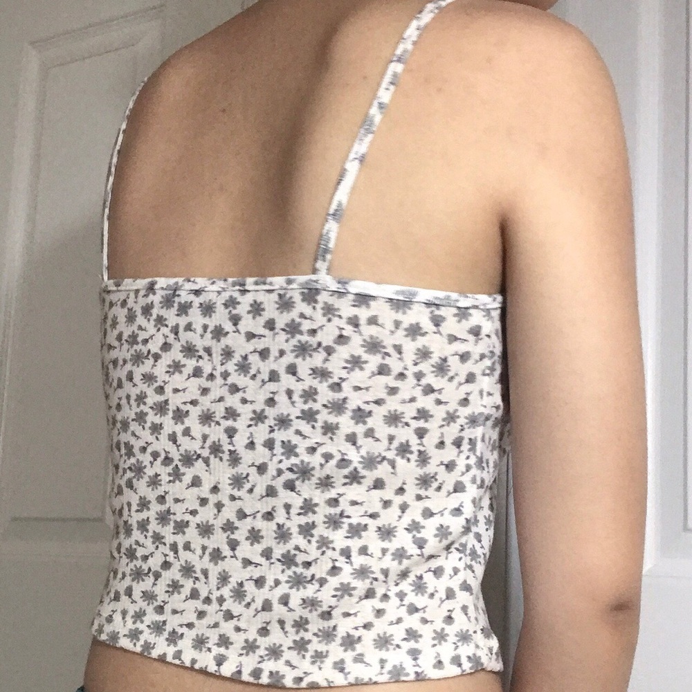 floral cream cardigan short sleeves cami top set - Picture 4 of 4